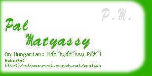 pal matyassy business card